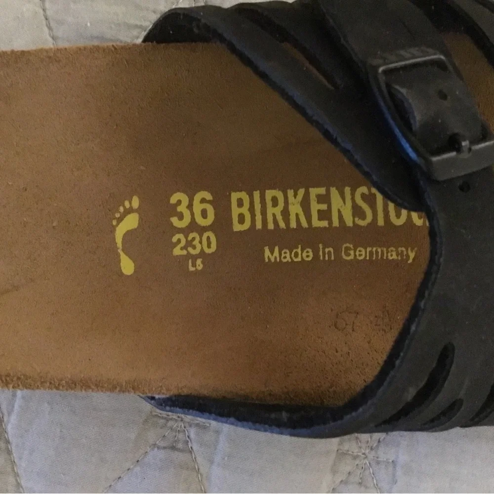 Women’s Birkenstock “Granada” Birkibuc Black Sandals SZ 36/US 5. Worn Once. - Picture 3 of 6